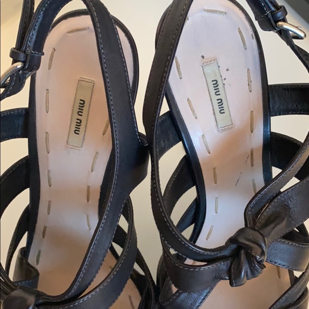Miu Miu Black Platform Sandals - image 6